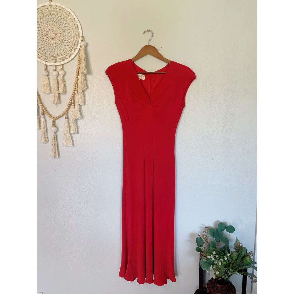 100% Silk Classic Red Dress